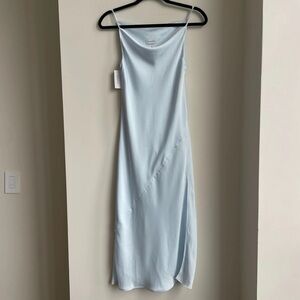 NWOT - Babaton Fonda Satin Dress in Ice Blue